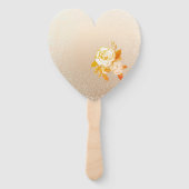 Bruiloft Elegant Roos Goud Paperweight Handwaaier (Achterkant)