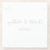 Bruiloft Elegant Script Creatief Zwart Wit Glazen Onderzetter (Achterkant)