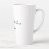 Bruiloft Elegant Script Creatief Zwart Wit Latte Mok (Rechts)