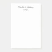 Bruiloft Elegant Script Creatief Zwart Wit Post-it® Notes (Voorkant)
