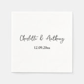 Bruiloft Elegant Script Creatief Zwart Wit Servet (Voorkant)