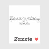 Bruiloft Elegant Script Creatief Zwart Wit Sticker (Vel)