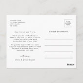 Bruiloft Elegant Script Photo Dank u Briefkaart (Achterkant)