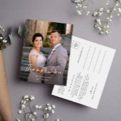 Bruiloft Elegant Script Photo Dank u Briefkaart