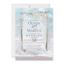 Bruiloft | Elegant Seaside Driftwood Tulle Arbour