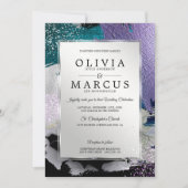 Bruiloft | Elegant Silver Brush Strokes Kaart (Voorkant)