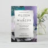 Bruiloft | Elegant Silver Brush Strokes Kaart (Staand voorkant)