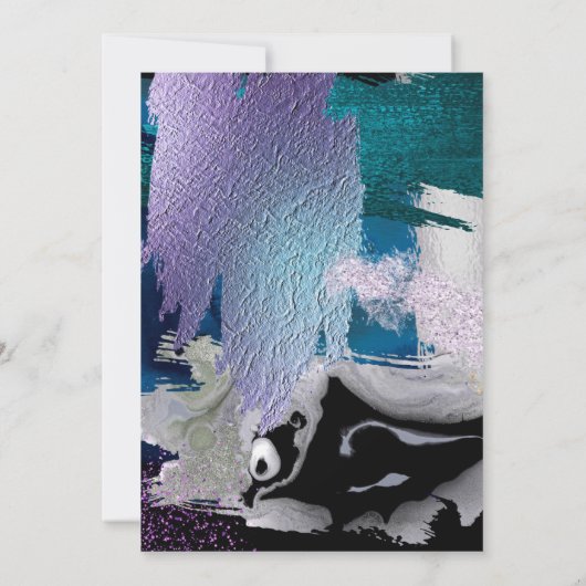 Bruiloft | Elegant Silver Brush Strokes Kaart (Achterkant)