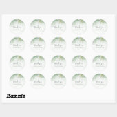 bruiloft Elegant Waterverf Greenery bedankt Ronde Sticker (Vel)