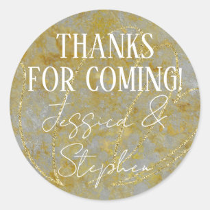 Bruiloft Elegant Zilveren Voering Ronde Sticker