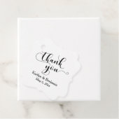 Bruiloft Elegant Zwart Script op Wit Dank u Bedankjes Labels (In situ)