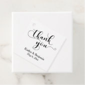 Bruiloft Elegant Zwart Script op Wit Dank u Bedankjes Labels (In situ)