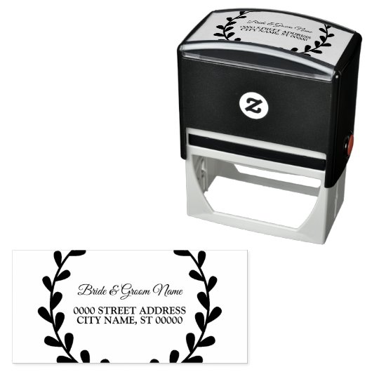 Bruiloft Elegante bladeren Zelfinktende Stempel (In situ)