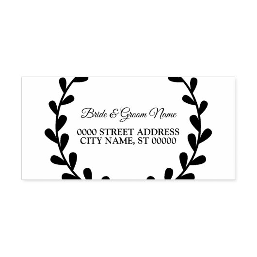 Bruiloft Elegante bladeren Zelfinktende Stempel (Design)