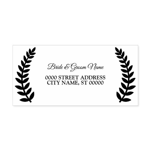 Bruiloft Elegante bladeren Zelfinktende Stempel (Design)