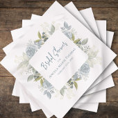 Bruiloft Elegante Calligrafie Blauwe Bloemen Servet