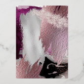 BRUILOFT | Elegante gouden Cassis Plum Brush Strok Folie Uitnodiging (Achterkant)