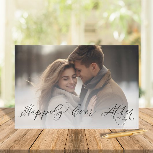 Bruiloft Elegante Kalligrafie Foto Zwart-wit Gastenboek