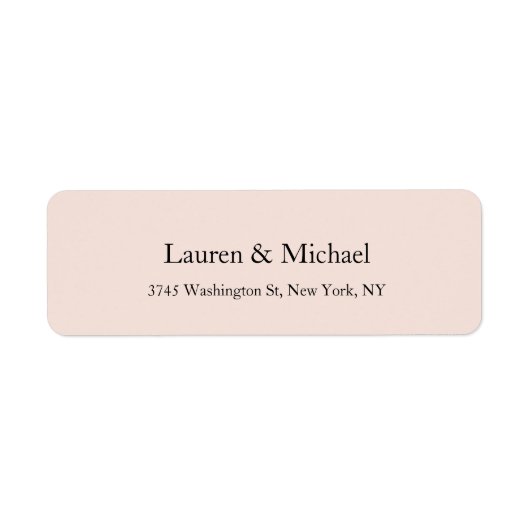 Bruiloft Elegante Minimalistische Klassieke Pastel Etiket (Voorkant)