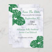Bruiloft Elegante Moderne Marmeren Tropische Blade Save The Date (Voorkant / Achterkant)
