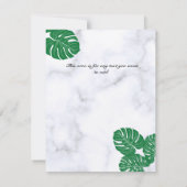 Bruiloft Elegante Moderne Marmeren Tropische Blade Save The Date (Achterkant)