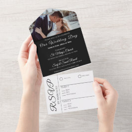 Bruiloft Elegante omhelzing-witte orchideeën - Fot All In One Uitnodiging