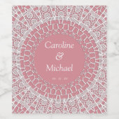 Bruiloft Elegantie Party Wit Kant Wijn Etiket (Enkel label)