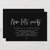 Bruiloft Elopement Celebration, Nu laten we feeste Kaart (Voorkant / Achterkant)