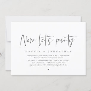 Bruiloft Elopement Celebration, Nu laten we feeste Kaart