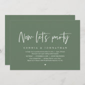 Bruiloft Elopement Celebration, Nu laten we feeste Kaart (Voorkant / Achterkant)