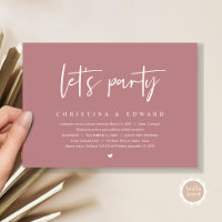 Bruiloft Elopement Diner en Dansen, Laten we feest