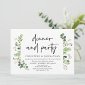 Bruiloft Elopement Diner en Feestviering Kaart (Staand voorkant)