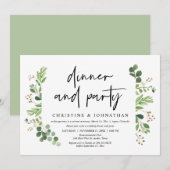 Bruiloft Elopement Diner en Feestviering Kaart (Voorkant / Achterkant)