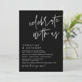 Bruiloft Elopement Diner, Modern Casual Script Kaart (Staand voorkant)