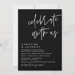 Bruiloft Elopement Diner, Modern Casual Script Kaart