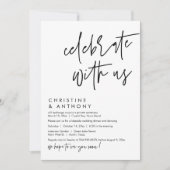 Bruiloft Elopement Diner, Modern Casual Script Kaart (Voorkant)