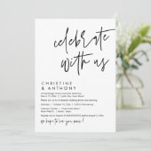 Bruiloft Elopement Diner, Modern Casual Script Kaart (Staand voorkant)