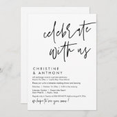 Bruiloft Elopement Diner, Modern Casual Script Kaart (Voorkant / Achterkant)