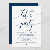 Bruiloft Elopement Feest, Laten we feest vieren Ui Kaart (Voorkant / Achterkant)