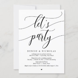 Bruiloft Elopement Feest, Laten we Feesten Kaart