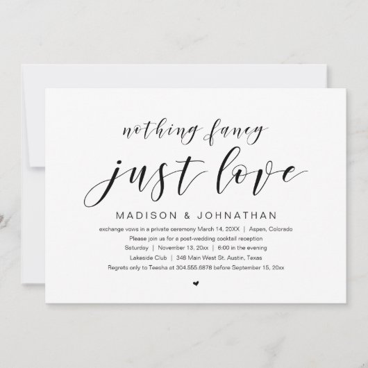 Bruiloft Elopement Feest, Niets bijzonders alleen  Kaart (Voorkant)