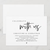 Bruiloft Elopement Feest, Vier met ons mee Kaart (Voorkant / Achterkant)