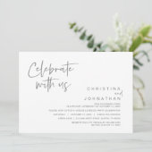 Bruiloft Elopement Feest, Vier met ons uitnodiging (Staand voorkant)