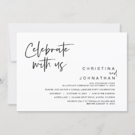 Bruiloft Elopement Feest, Vier met ons uitnodiging