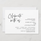 Bruiloft Elopement Feest, Vier met ons uitnodiging (Voorkant)