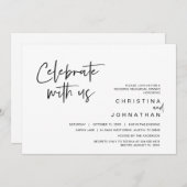 Bruiloft Elopement Feest, Vier met ons uitnodiging (Voorkant / Achterkant)