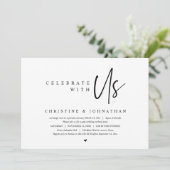 Bruiloft Elopement Feest, Vier met ons uitnodiging (Staand voorkant)