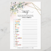 Bruiloft Emoji Pictionary met Groene Geometrische Flyer (Voorkant)