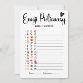 Bruiloft Emoji Pictionary Spel Elegant Modern Kaart (Voorkant)