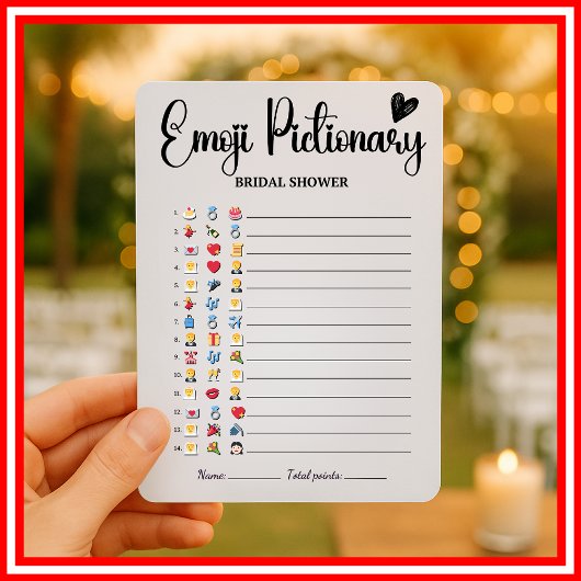 Bruiloft Emoji Pictionary Spel Elegant Modern Kaart